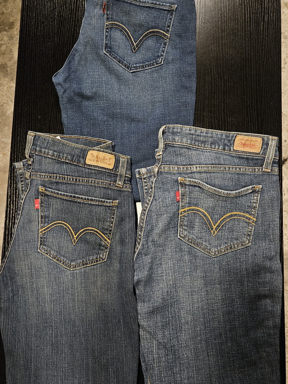 Levi's Classic Blue Denim Jeans Trio